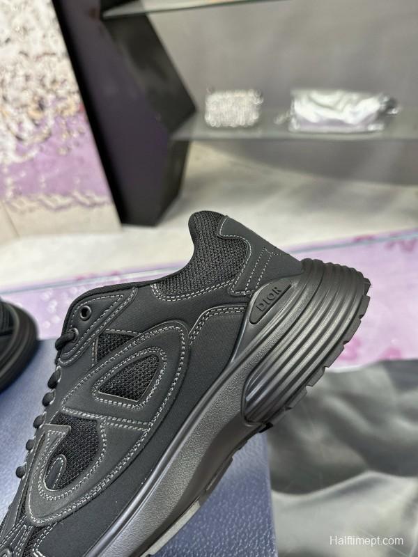 2024 Unisex Dior Black Tech Fabric Mesh B30 Sneakers MJ00330