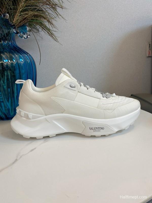 2024 Unisex Valentino White Leather Sneakers MJ00340