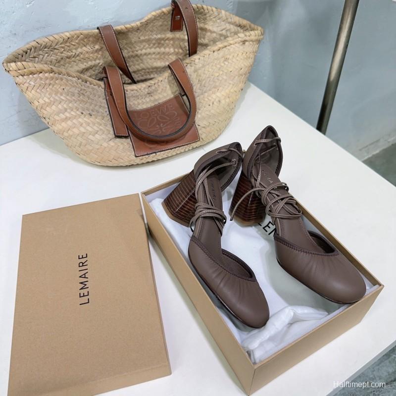 2025 Women LEMAIRE Brown Leather Mary Jane