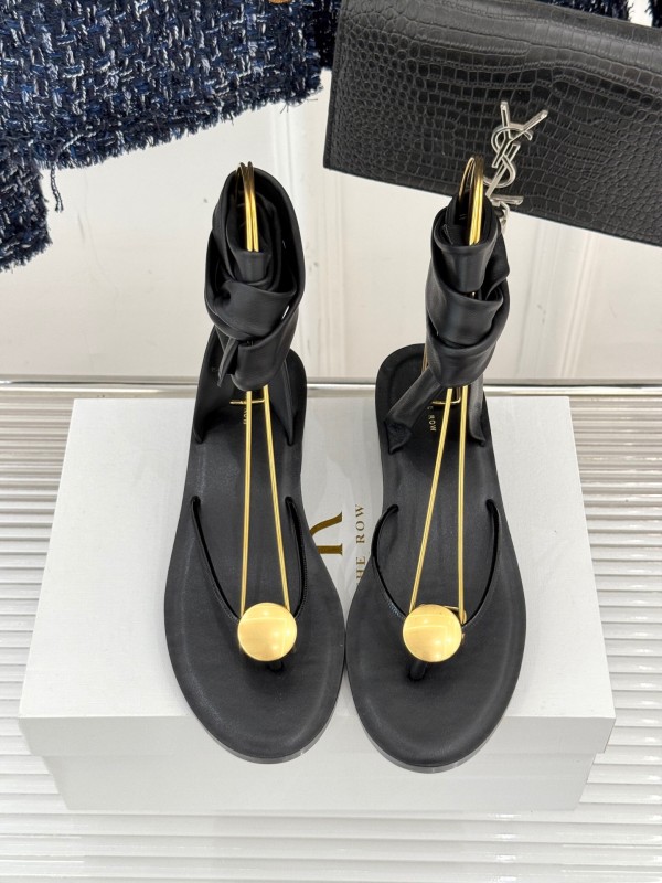 2025 Women Yves Saint Laurent Black Leather Sandal