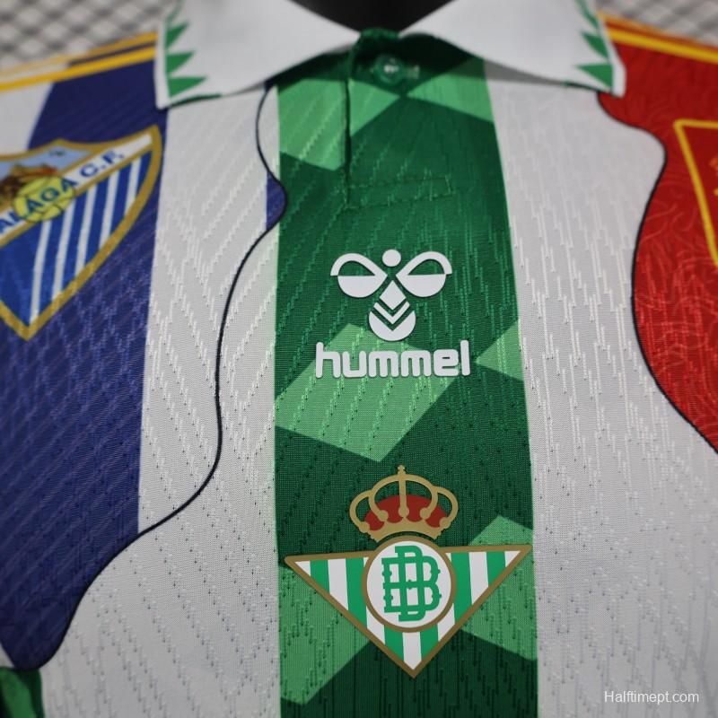 Player Version 25/26 Real Betis Multi-Club White with Colorful Tribute Patchwork Jersey