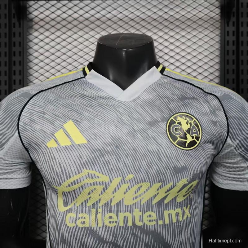 Player Version 25/26 Club America Grey with Diagonal Stripe Pattern Jersey