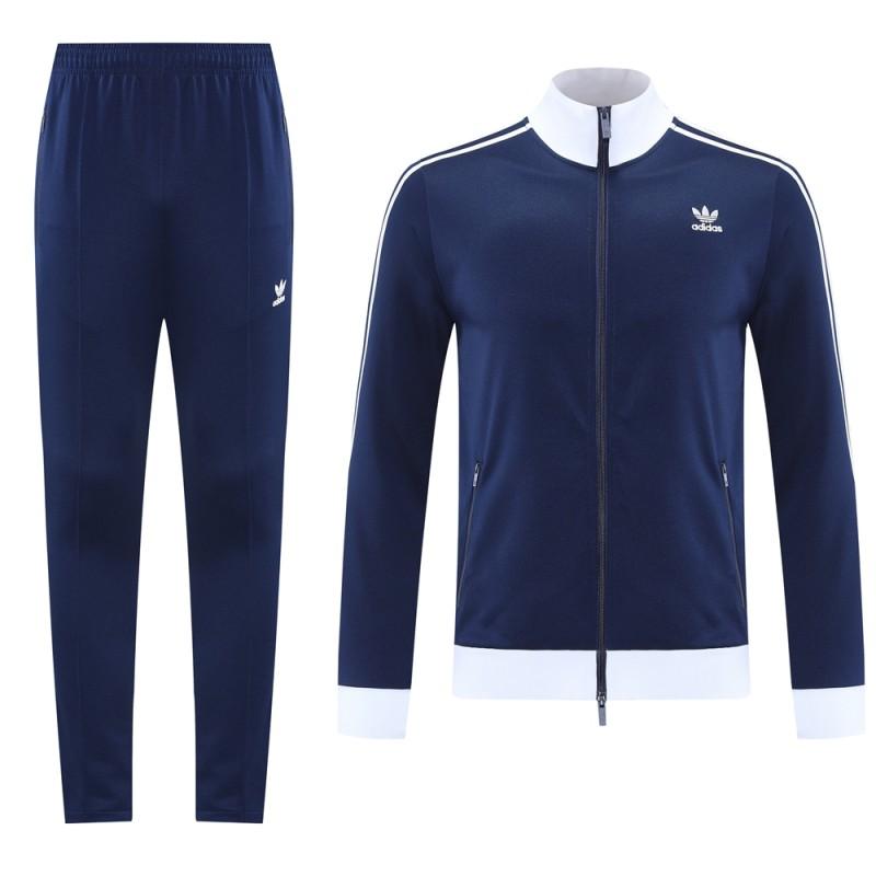 2025 Adidas Original Navy Full Hoodie Zipper Jacket +Long Pants