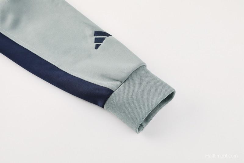 25/26 Real Madrid Navy/Grey Full Zipper Jacket +Long Pants