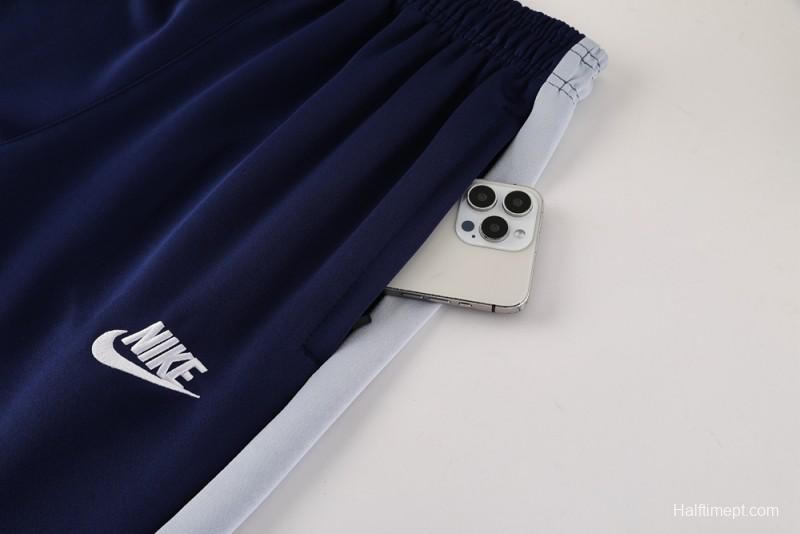 2025 Nike Grey/Navy Full Hoodie Zipper Jacket +Long Pants