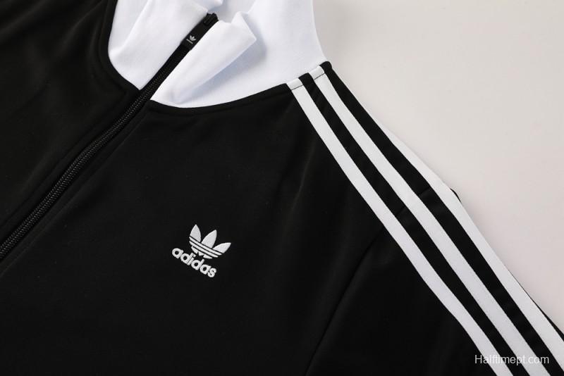 2025 Adidas Original Black Full Hoodie Zipper Jacket +Long Pants