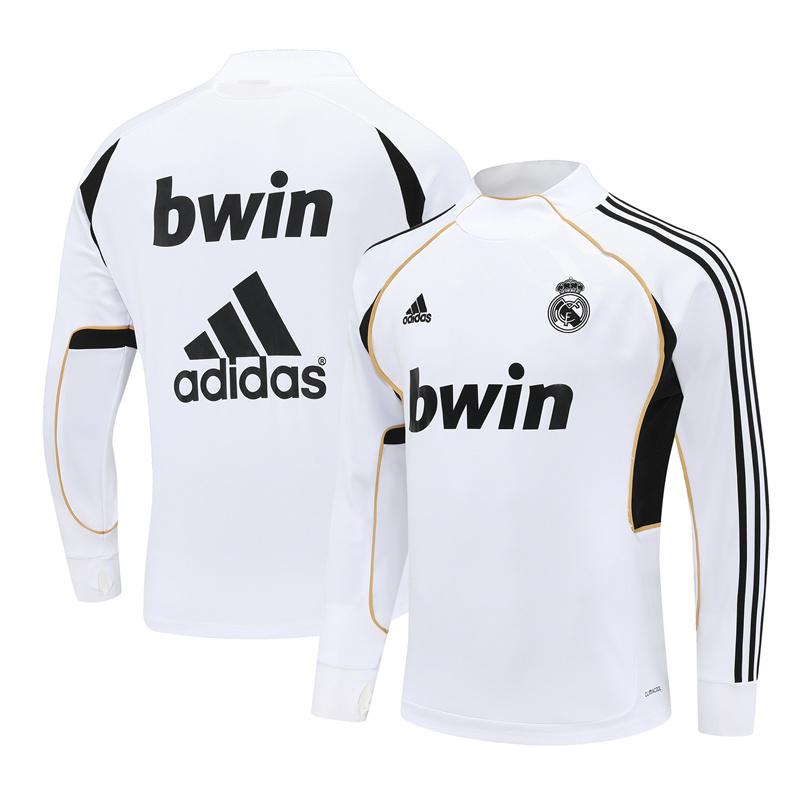 Retro 11/12 Real Madrid White Half Zipper Jacket+Long Pants