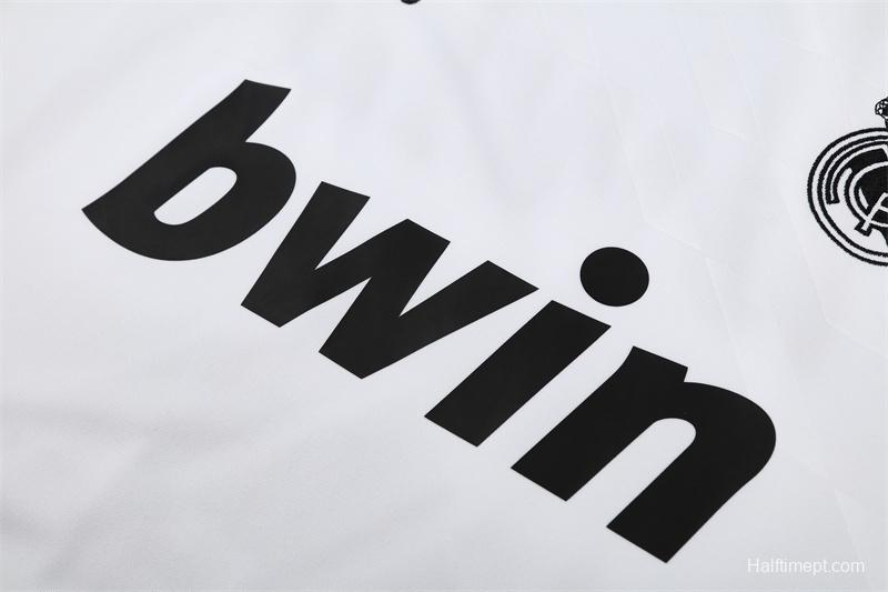 Retro 11/12 Real Madrid White Half Zipper Jacket