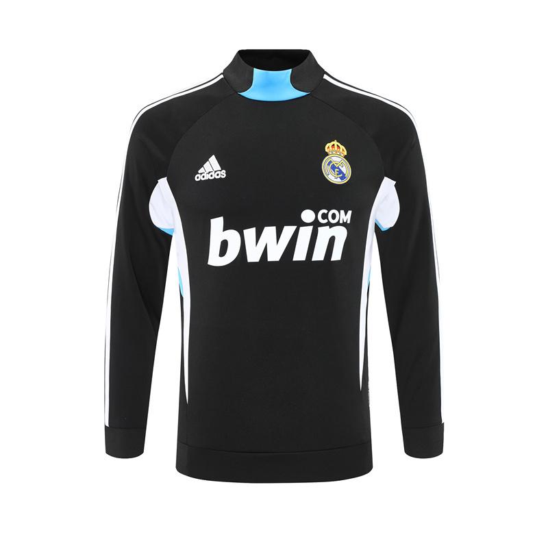 Retro 08/09 Real Madrid Black Half Zipper Jacket