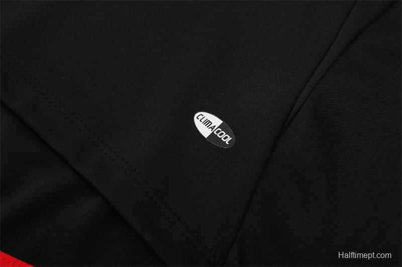 Retro 04/05 AC Milan Black Half Zipper Jacket+Long Pants