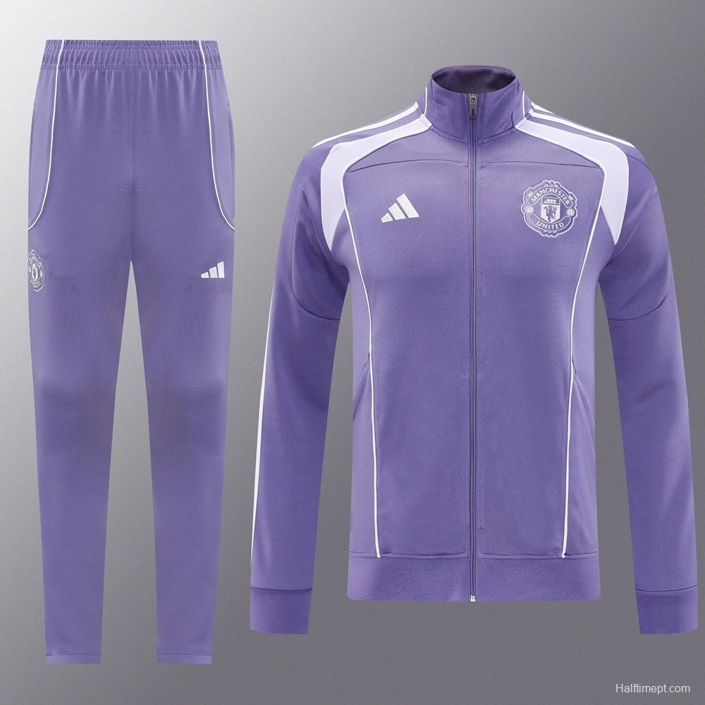 2025 Adidas Purple Full Zipper Jacket + Long Pants