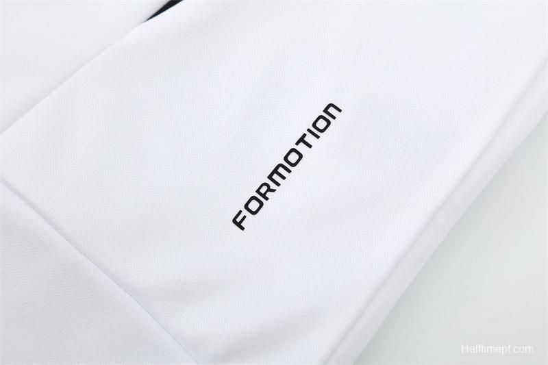 Retro 08/09 Real Madrid White Half Zipper Jacket