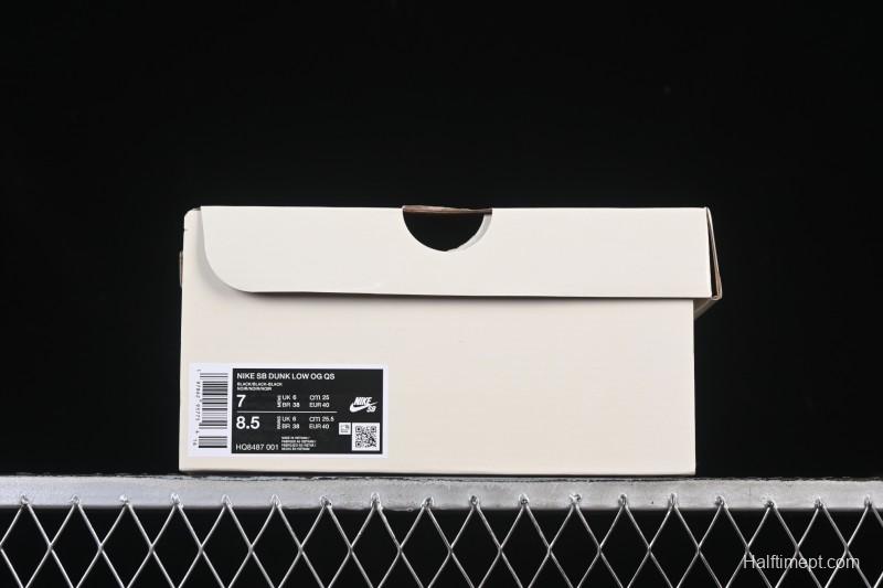 Nike Supreme x Nike SB Dunk Low Ocean Fog Limited Edition Black Warrior Low Top Casual Skate Shoes - HQ8487-001