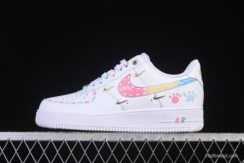 Nike Air Force 1'07 Low Four Hook Rainbow Cake Casual Sneakers - ZH0316-115