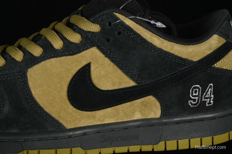 Nike Supreme x Dunk SB Dunk Low Brown Yellow Low-Top Casual Skate Shoes - HQ8487-300