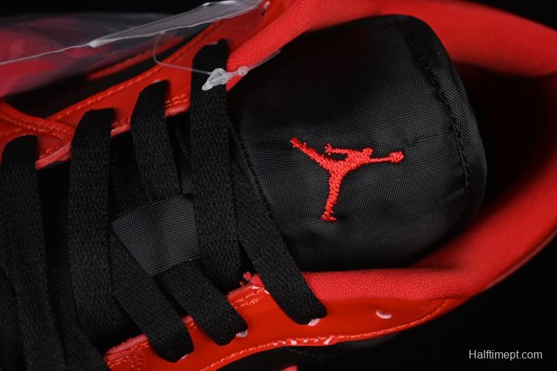 Nike Air Jordan 1 Low AJ1 Patent Leather Black Red Low-Top Casual Sneakers HV4089-006