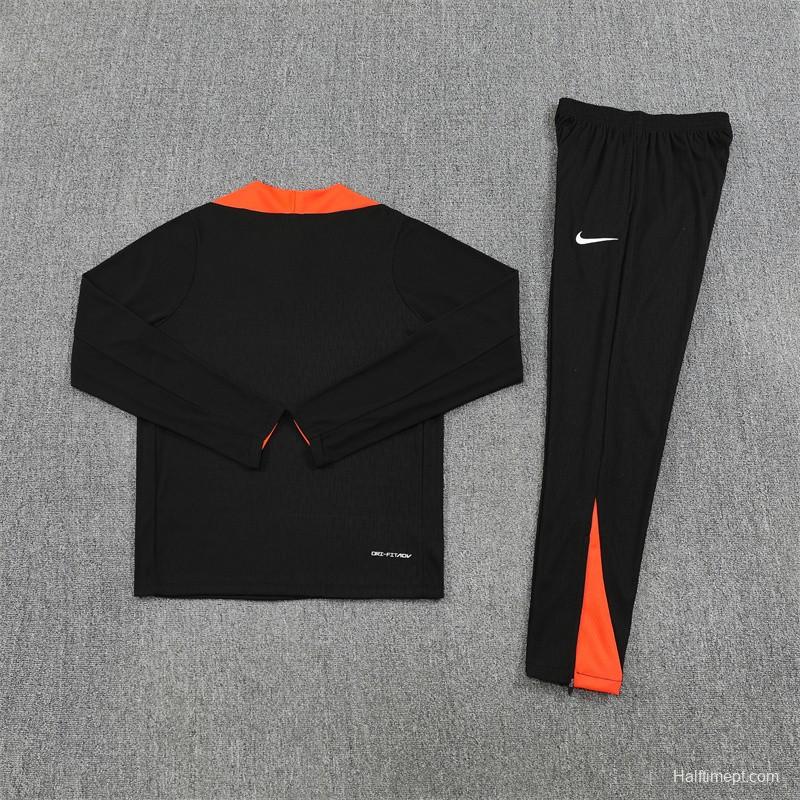 Player Version 25/26 Brazil Black Half Zipper Jacket+Long Pants