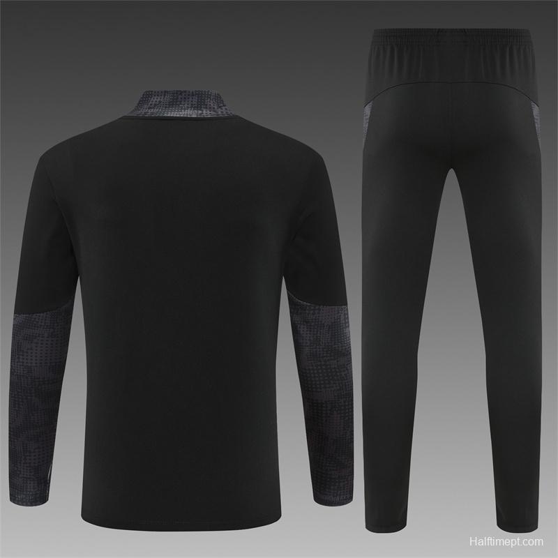 25/26 AC Milan Black Camouflage Half Zipper Jacket+Long Pants