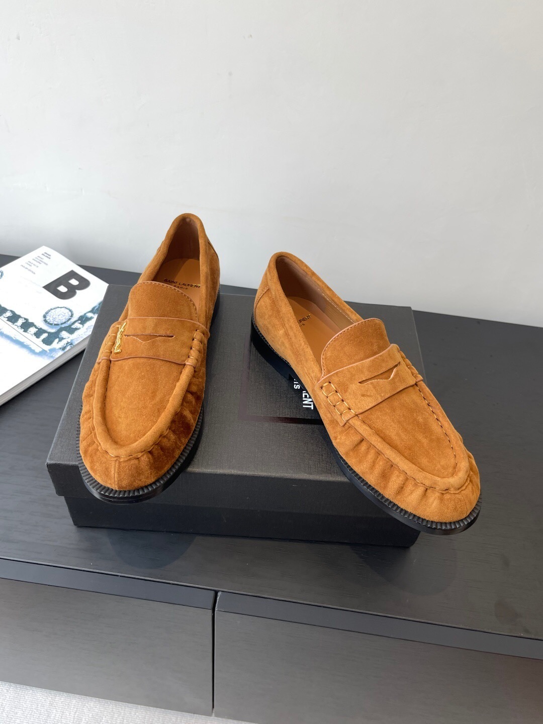 Saint Laurent Classic Loafer Half-Drag Mule Shoes - KFY00350