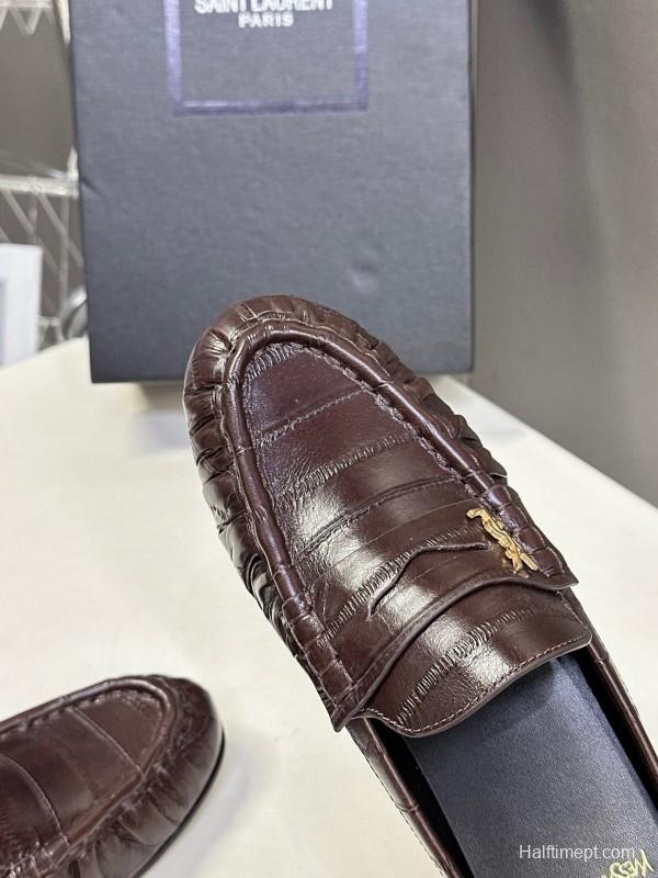 Saint Laurent 2025 SS Classic Loafer Mule Flats - KFY00320