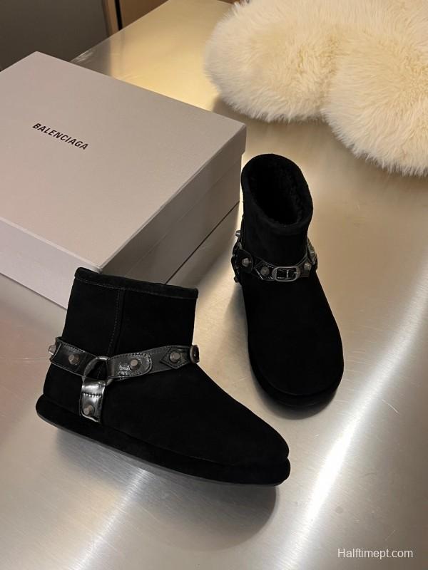 Balenciaga 2025 SS Buckle Rivet Snow Boots - LY00300