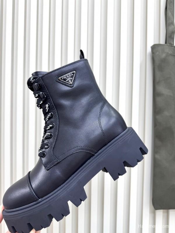 Prada 2025/SS Platform Martin Boots with Iconic Triangle Logo - LY0350