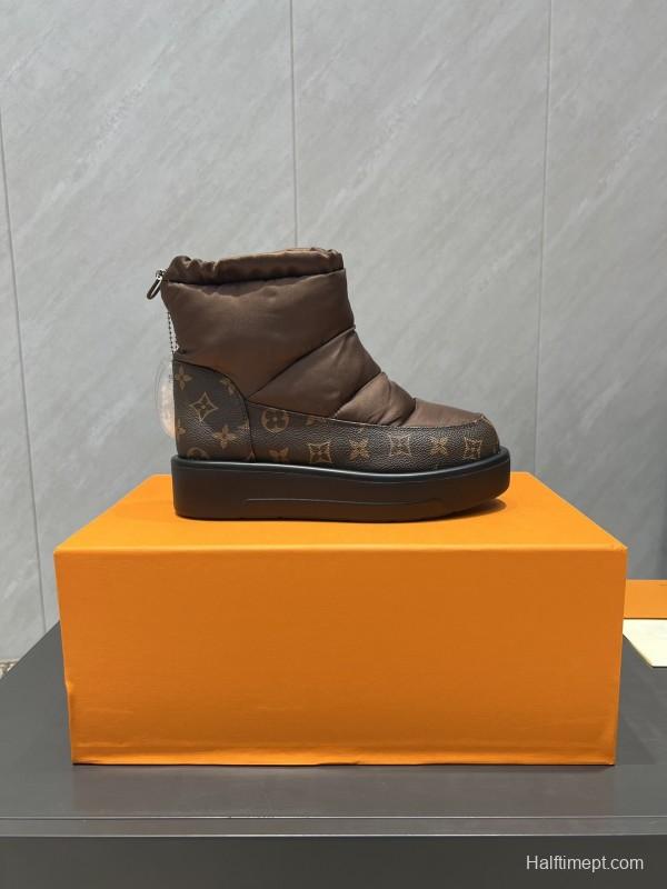 Louis Vuitton Winter Snow Boots Round Toe Thick Sole - KFY00310