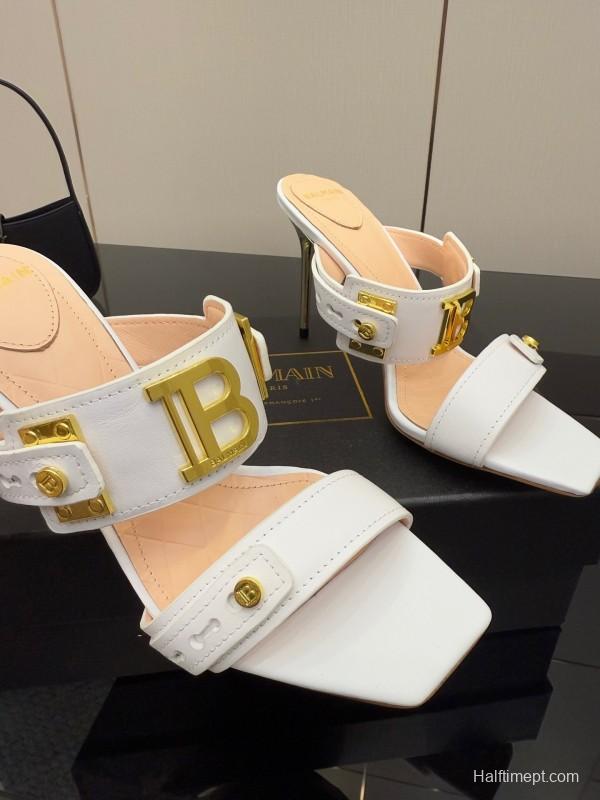 Balmain 2025 SS Metal Heel High Heel Sandals - KFY00320