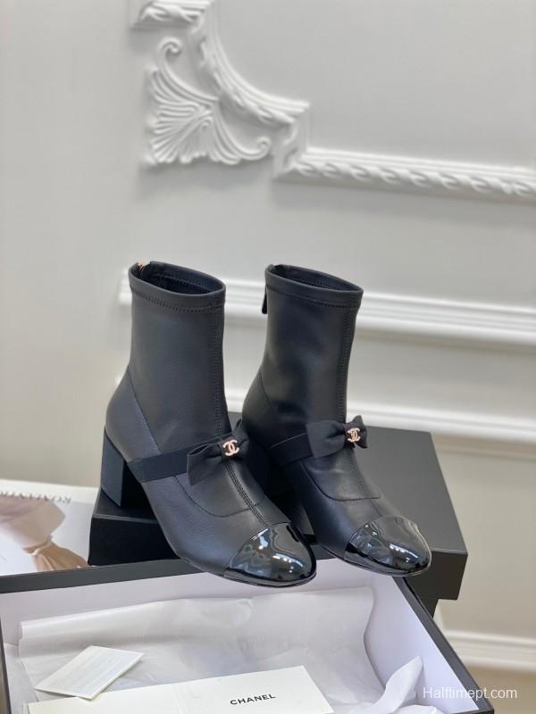Chanel 2025/SS Autumn Winter Bow Mary Jane Ankle Boots - LY00320