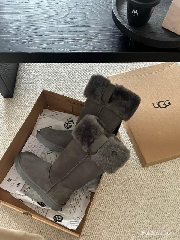 UGG 2025/SS High Boot Snow Boots with Faux Fur Collar - AS00370