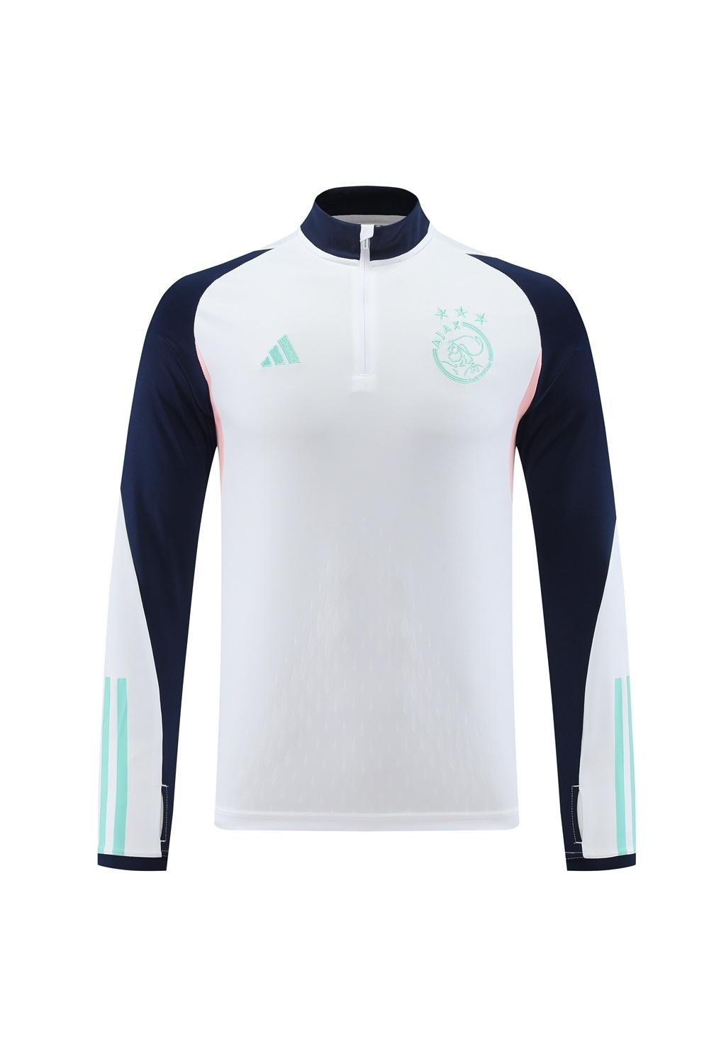 23/24 Ajax White S-2XL Half Zipper Jacket+Long Pants