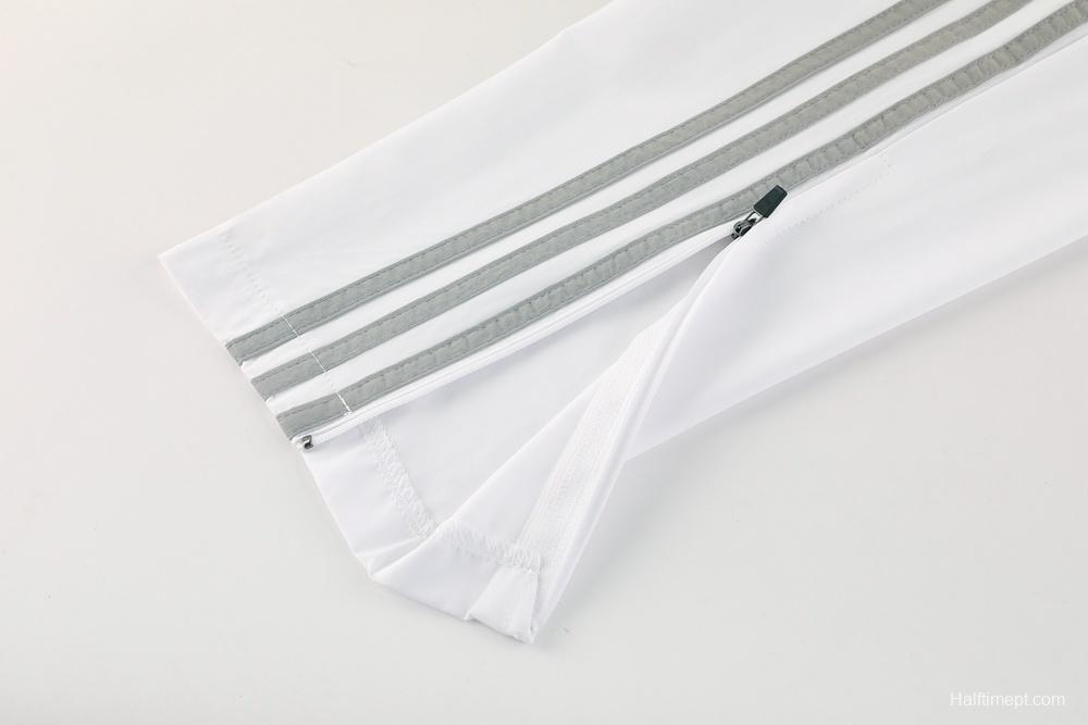 25/26 Real Madrid White Half Zipper Jacket+Long Pants S-3XL