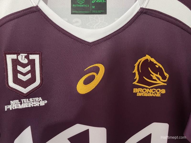 25/26 Brisbane Broncos Maroon with Gold Stripes Jersey
