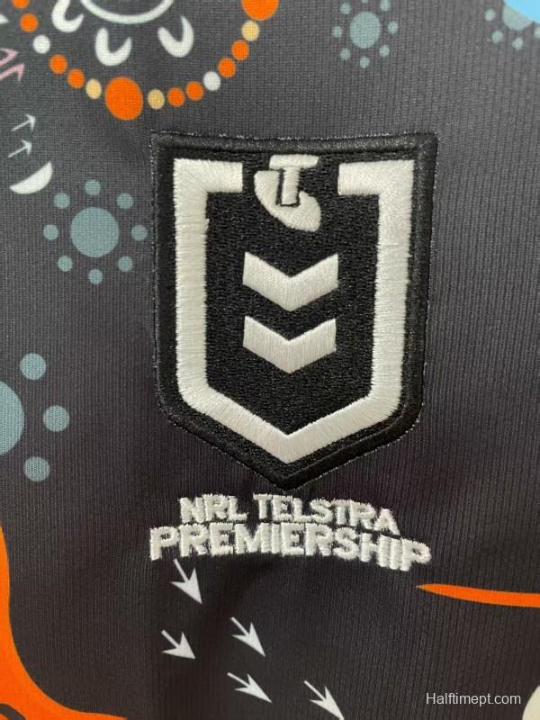 25/26 Wests Tigers Black with Indigenous Art Jersey