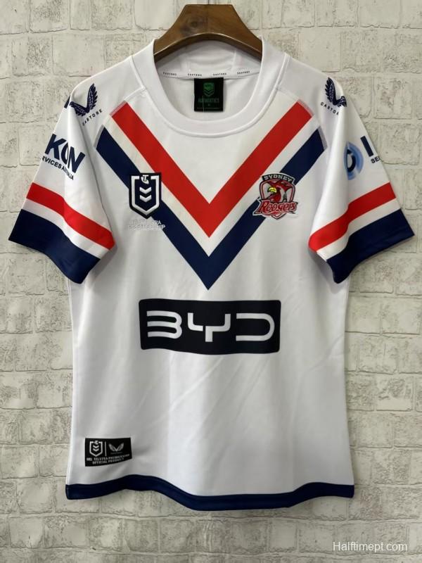 25/26 Sydney Roosters White with Navy and Red Chevron Jersey