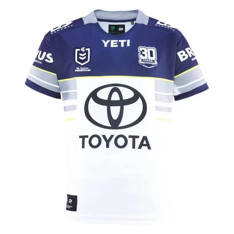 25/26 North Queensland Cowboys White and Navy with Grey Stripes Jersey
