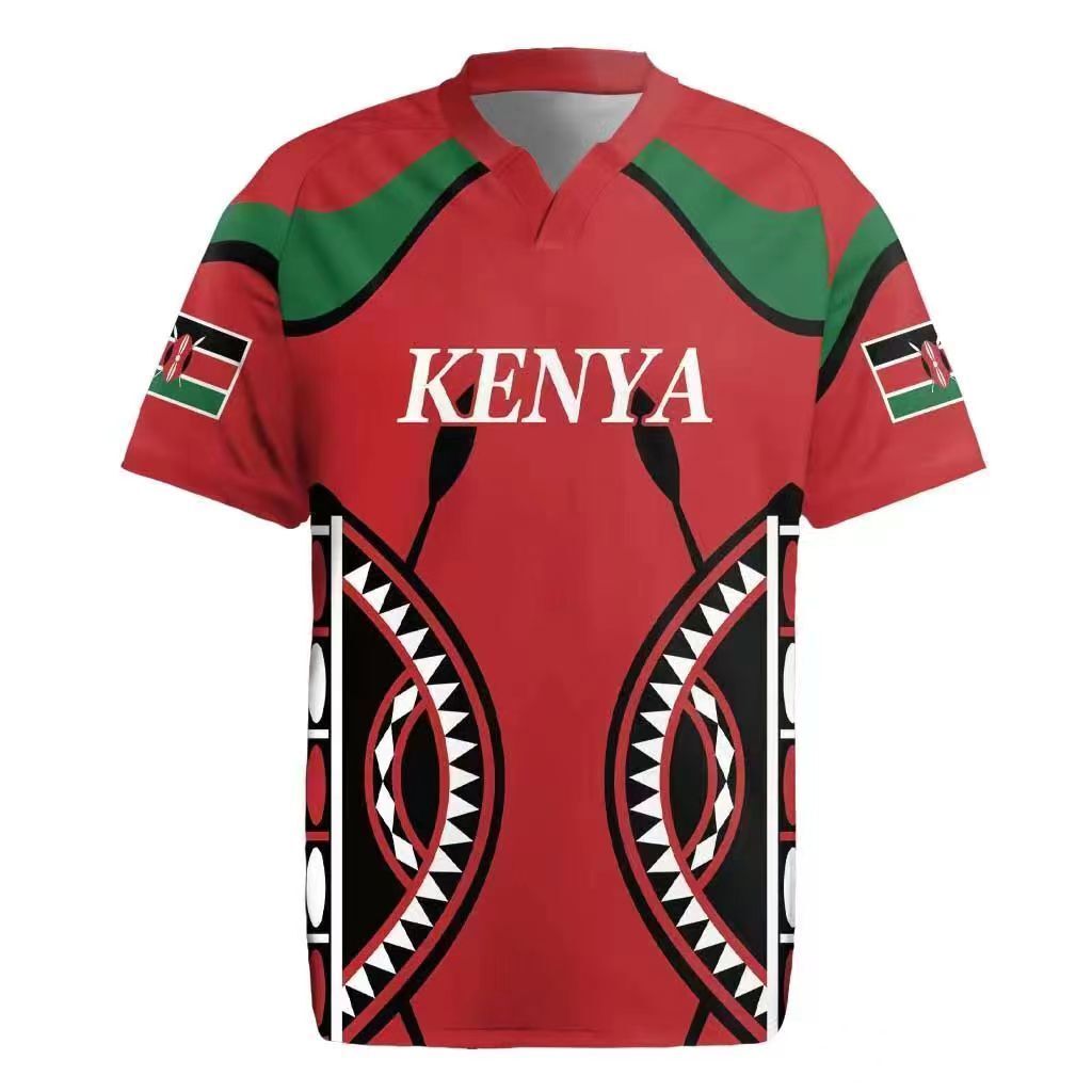2026 Kenya Simbas Red with Maasai Shield Pattern Jersey
