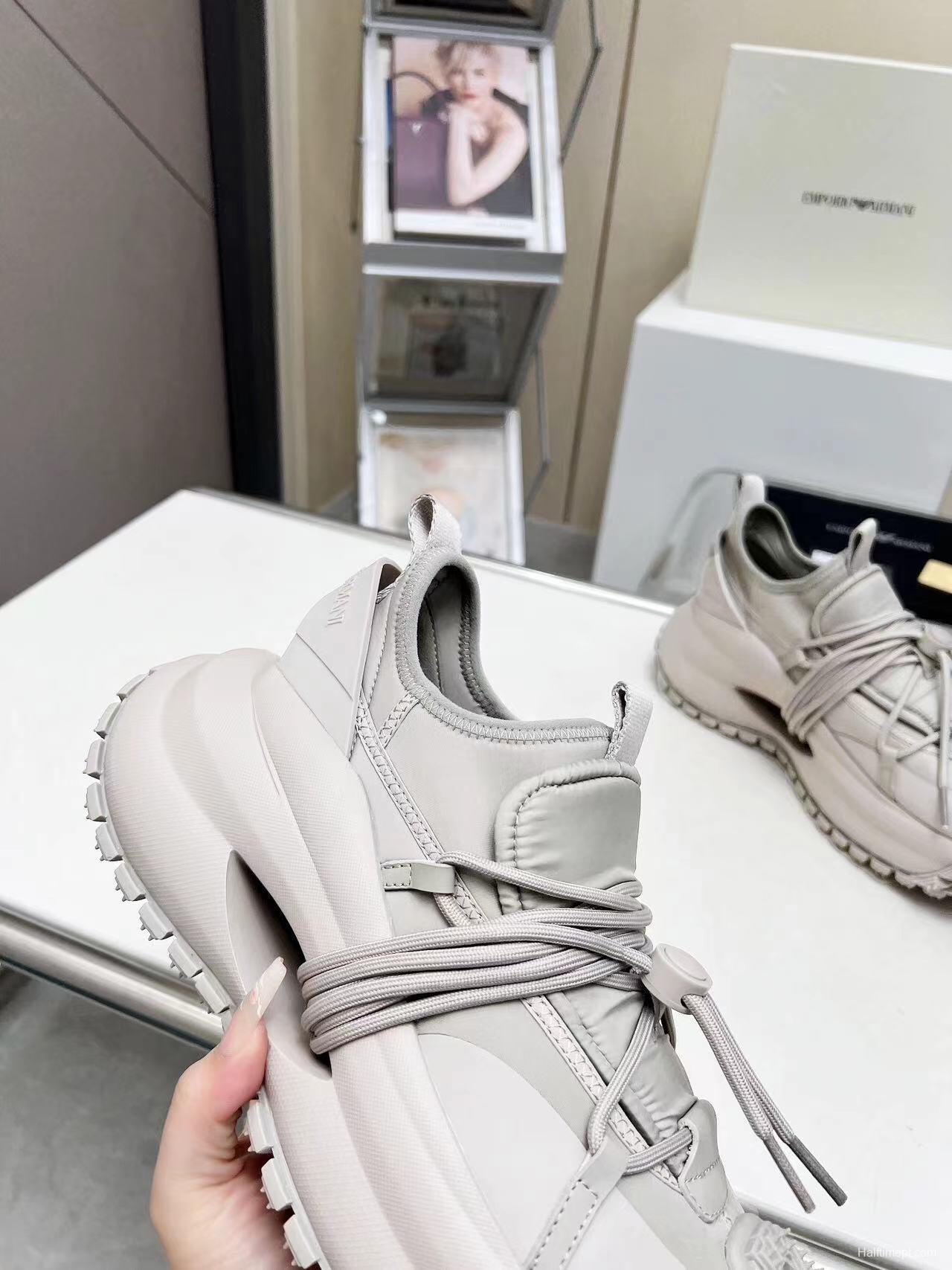 Armani 2025 SS Men's Sneakers with Tire Sole and Drawstring Design - LY00420