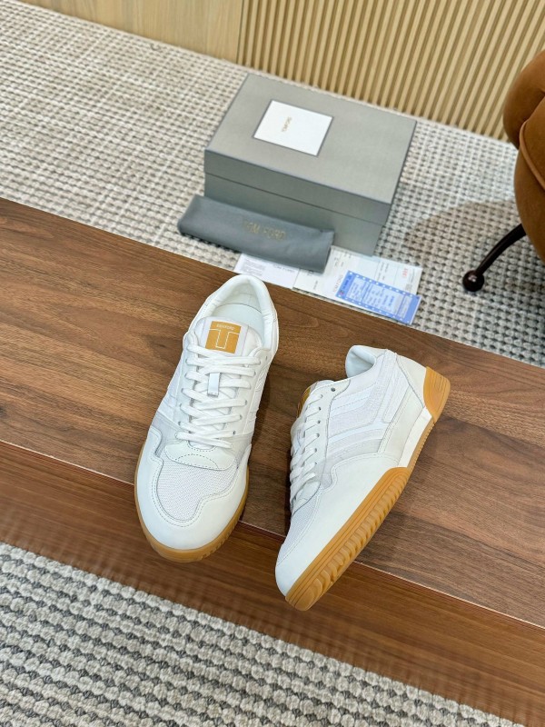 Tom Ford 2025 SS Casual Sneakers with Classic Color Blocking and Imported Leather Insole - AS00350