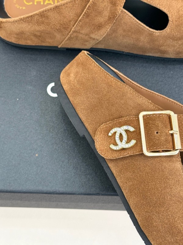 Chanel 2025 SS Minimalist Retro Birkenstock Sandals Half-Drag - KFY00280