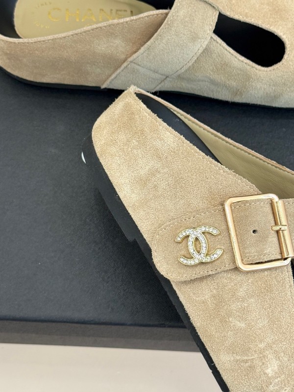 Chanel 2025 SS Minimalist Retro Birkenstock Sandals Half-Slip - KFY00280
