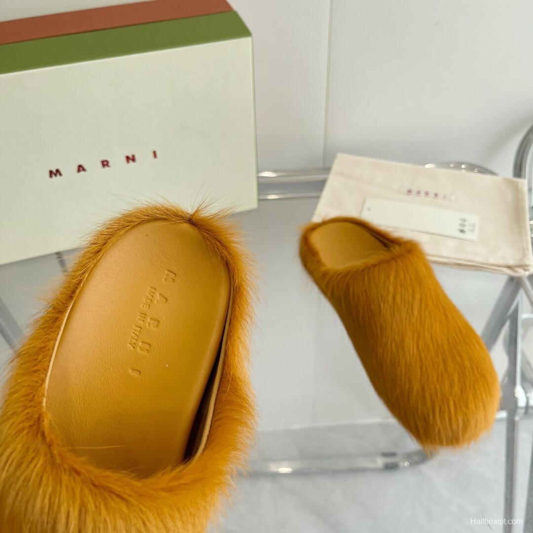 Marni 2025/SS Mule Shoes with Pony Hair - LY00