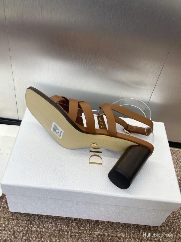 Dior D-Club Jelly Color Hollow Layered Cross Strap High Heel Women Shoes - KFY00290