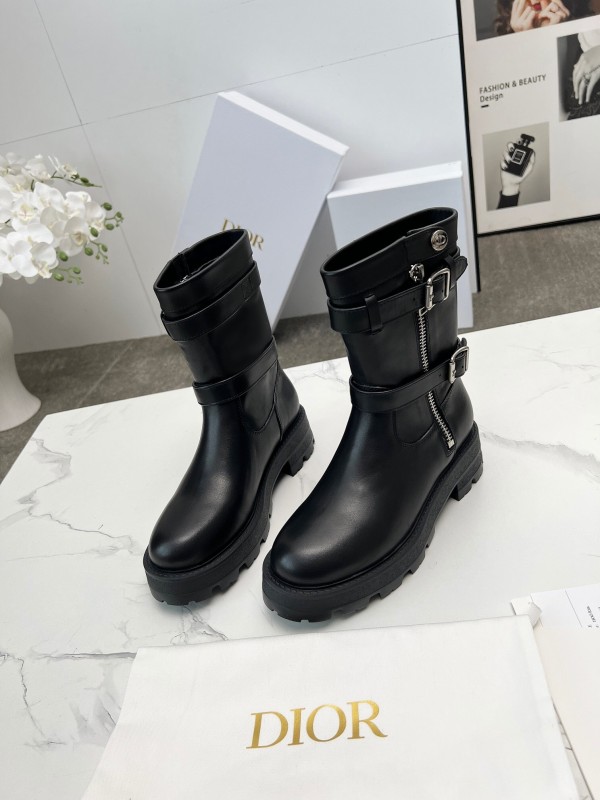 Dior 2025/ss Retro British Style Brogue New Knight Boots - LY00390