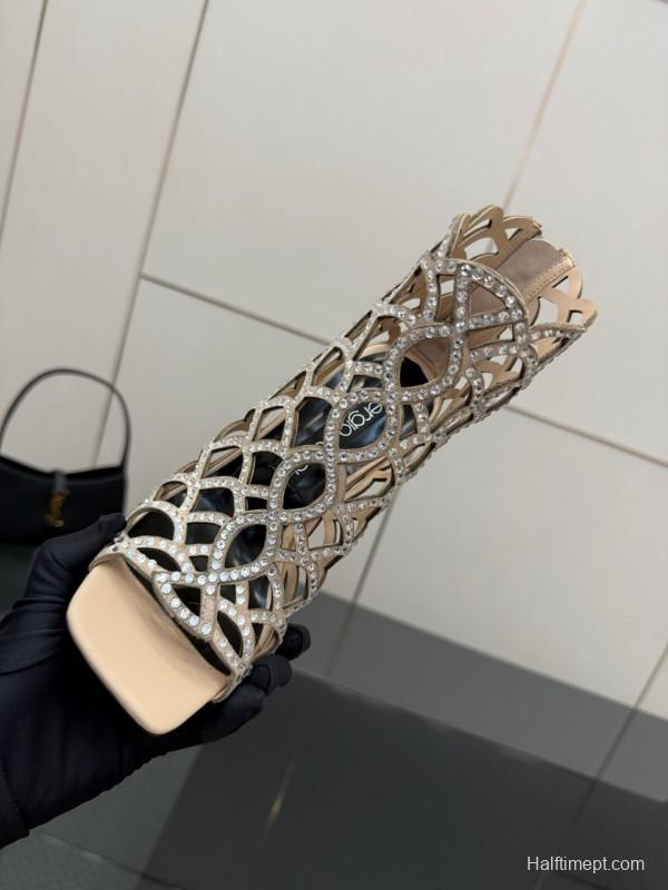Sergio Rossi Mermaid Sandals 2025/SS Collection with Fishnet Design - KFY00470