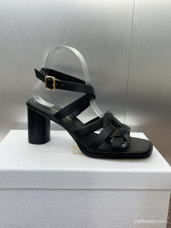 Dior D-Club Jelly Color Hollow Layered Cross Strap High Heel Women's Shoes - KFY00290