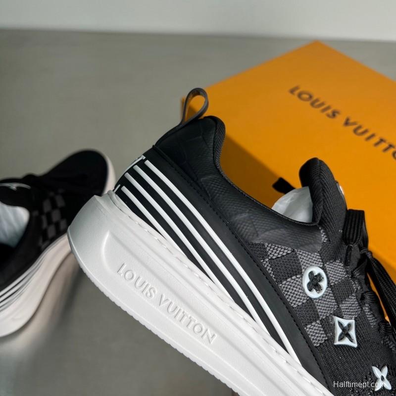 Louis Vuitton Beverly Hills Monogram Knit Sneakers with Imported IP Foam Sole - YC