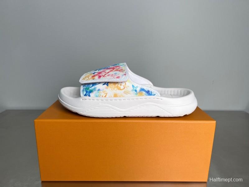 Louis Vuitton Miami Mule Slip-On Sandals with Velcro Strap - YC
