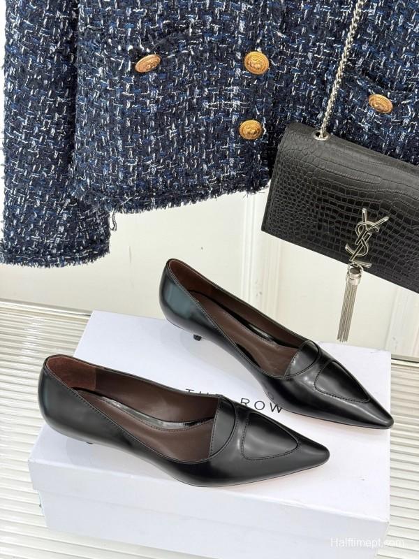 The Row Kitten Heel Pointed Toe High Heels Minimalist Design - KFY00320