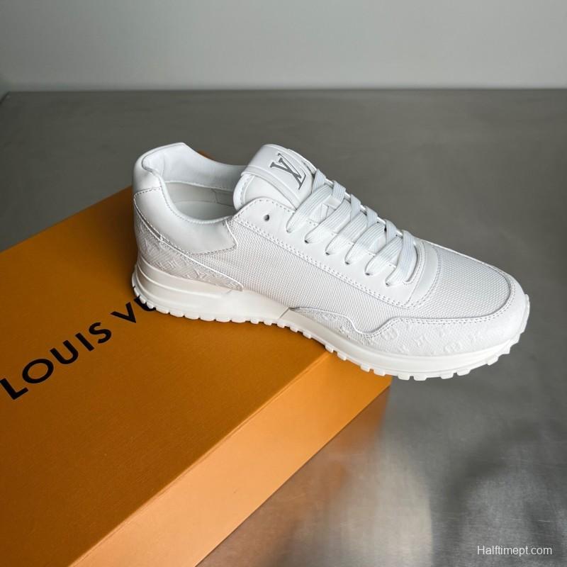 Louis Vuitton Run Away Leather Round Toe Lace-Up Low Top Casual Shoes - YC